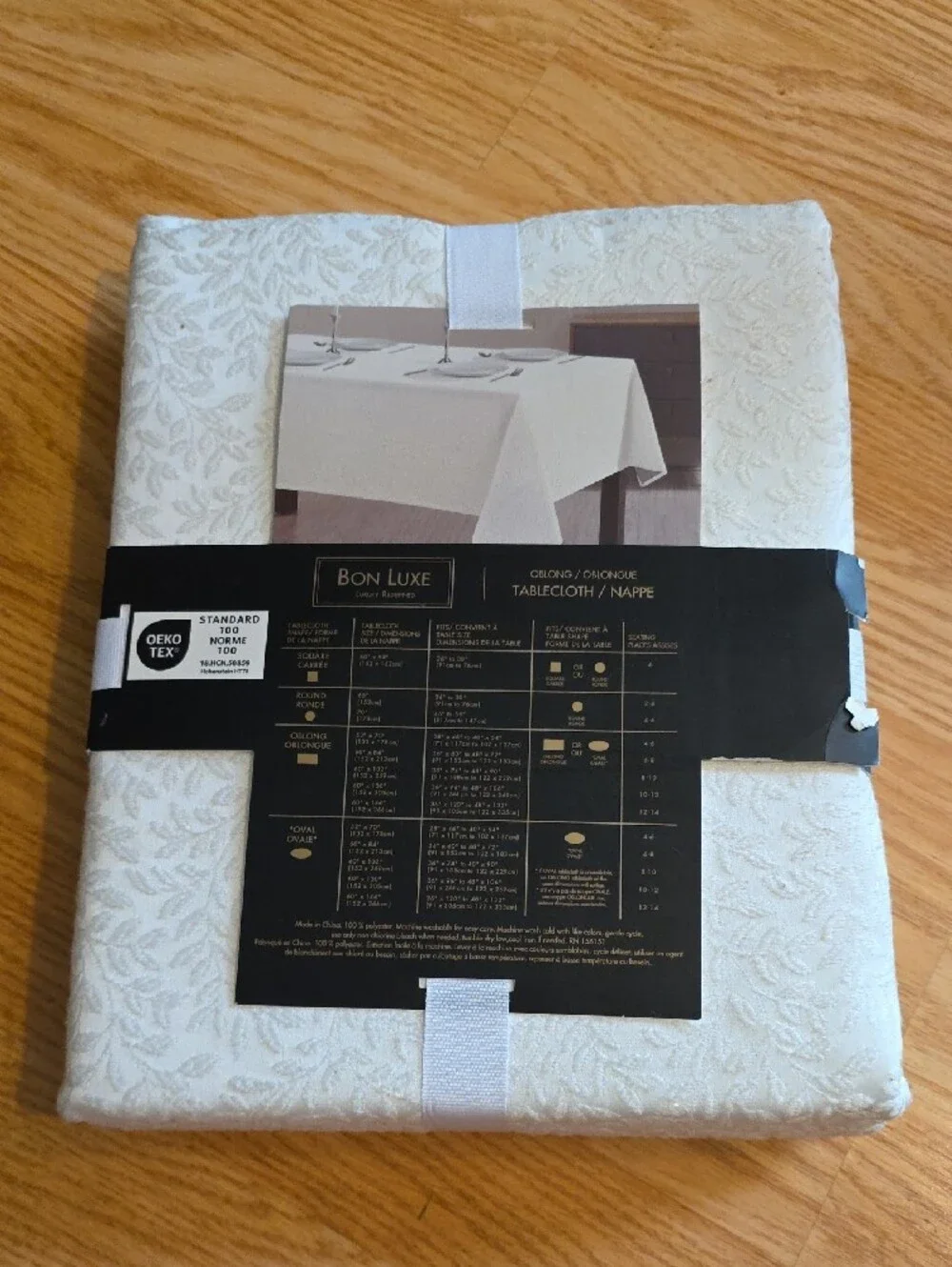 Bon Luxe Ivory Oblong Tablecloth